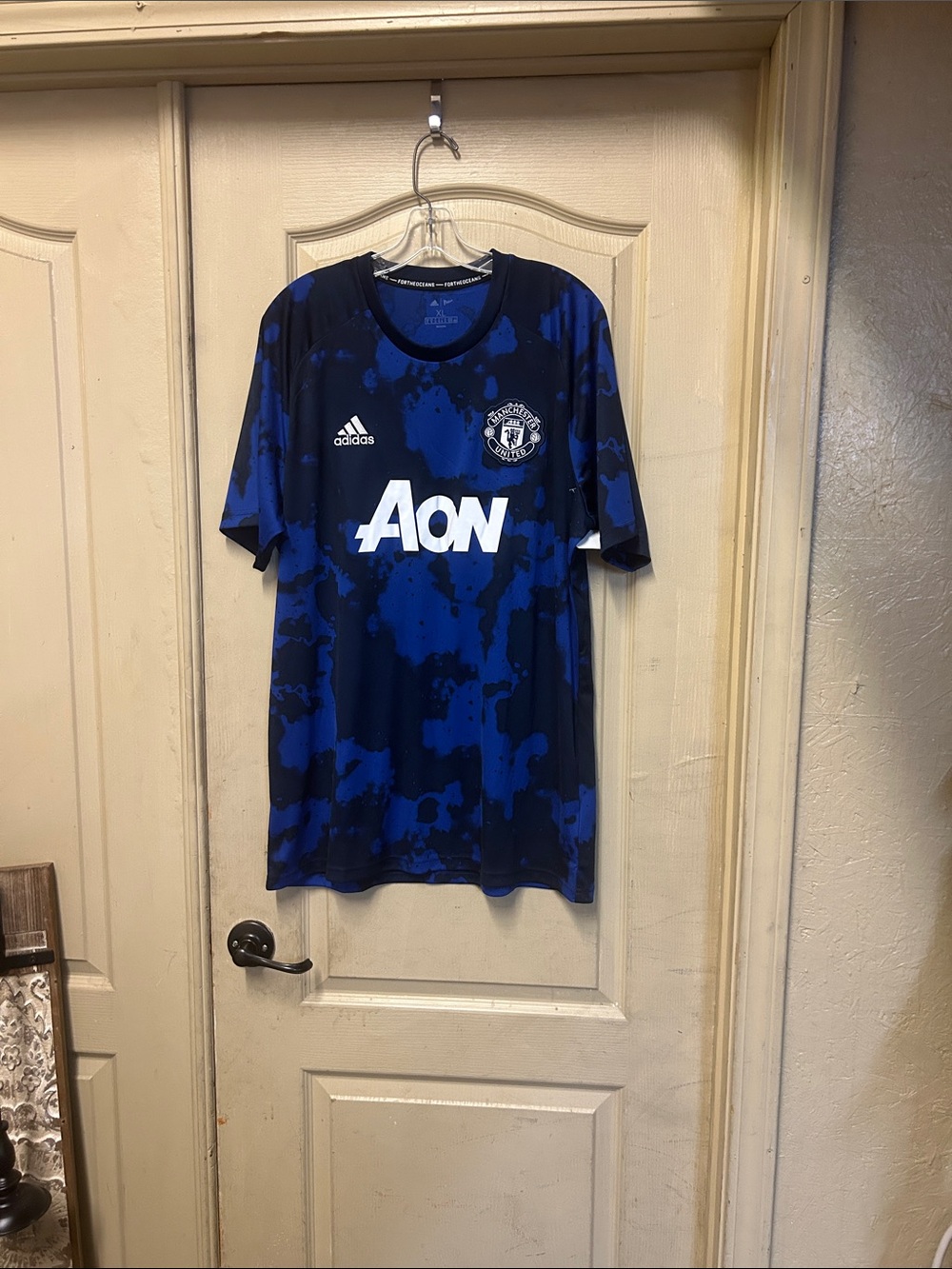 adidas Blue and Navy Camo Training Jersey 070726#
